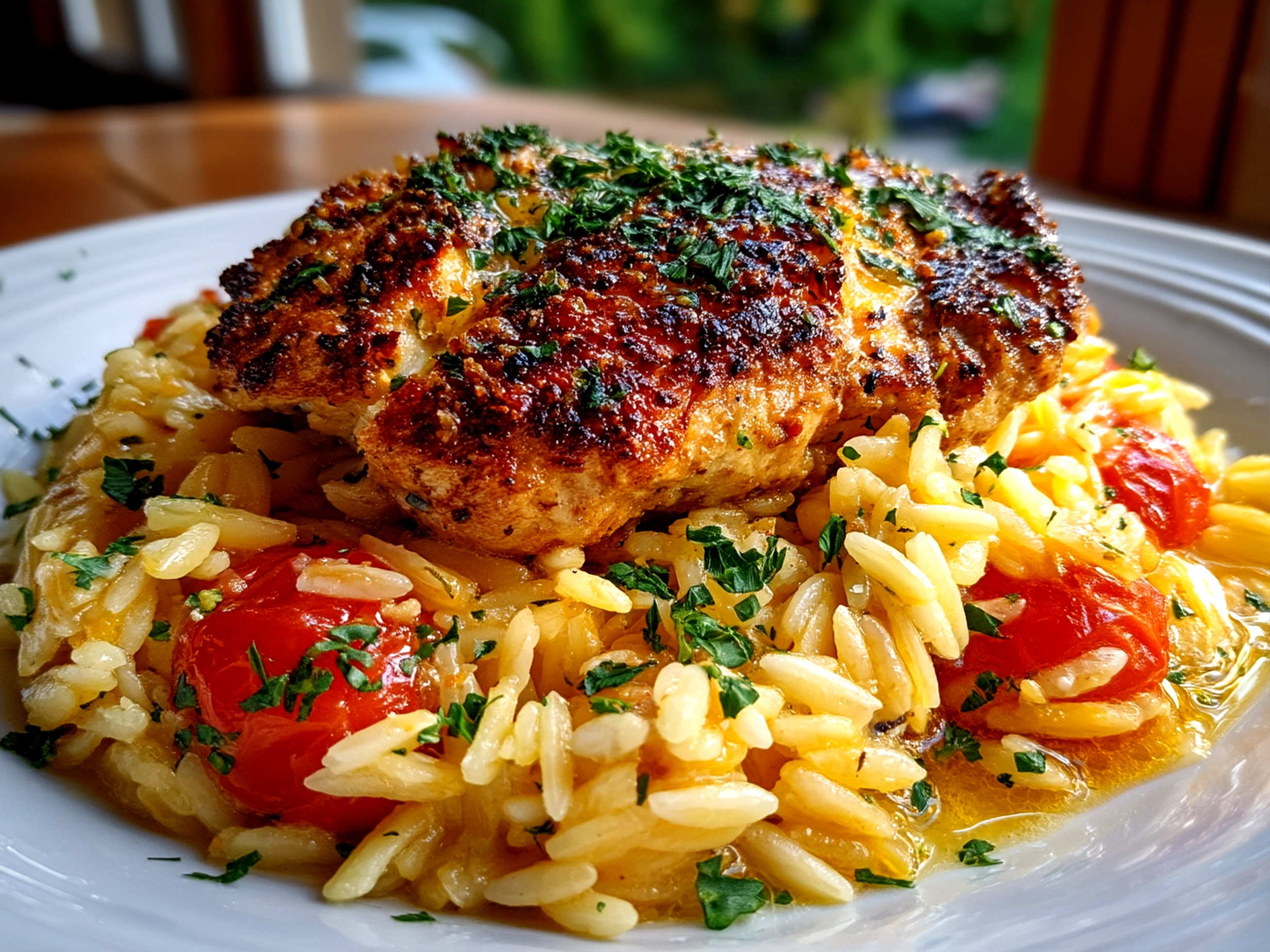 One Pan Lemon Orzo Chicken