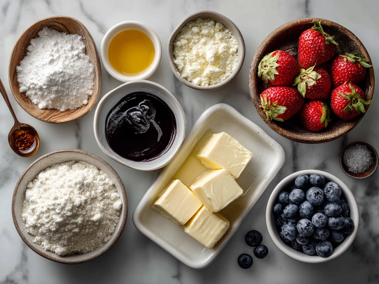 Ingredients for Red White and Blue Cupcakes