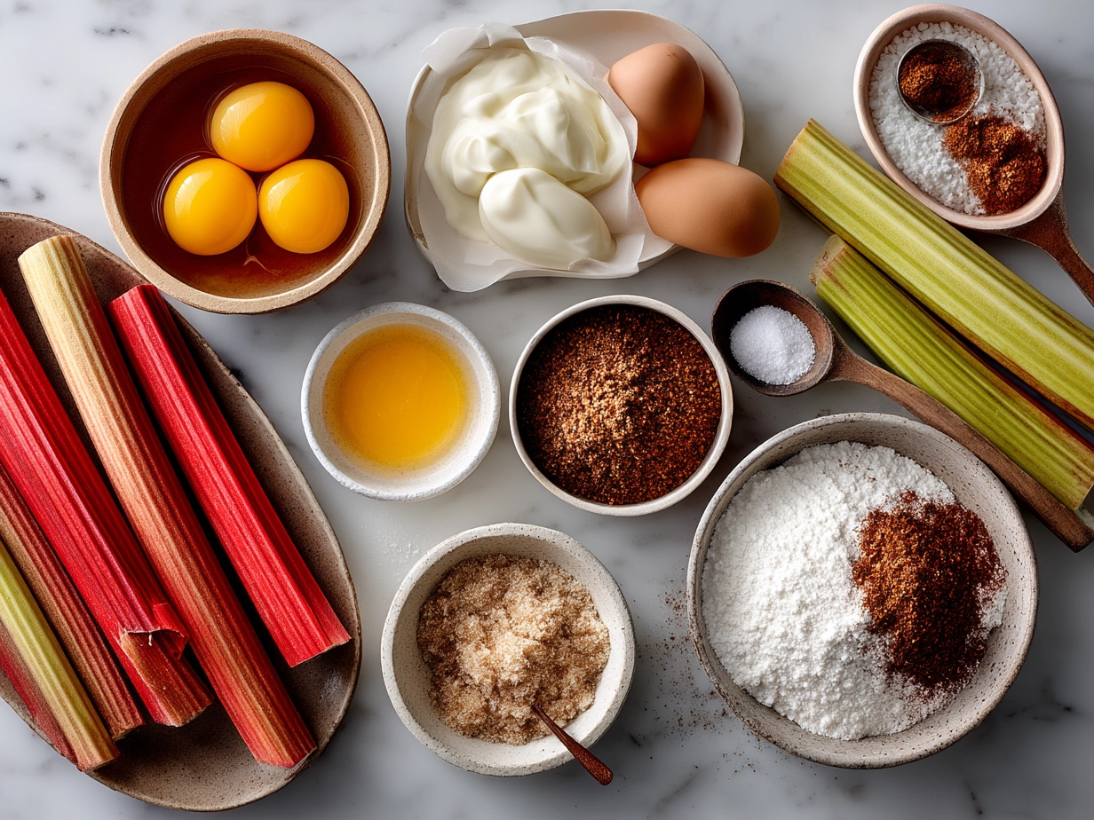 Ingredients for Rhubarb Custard Bars