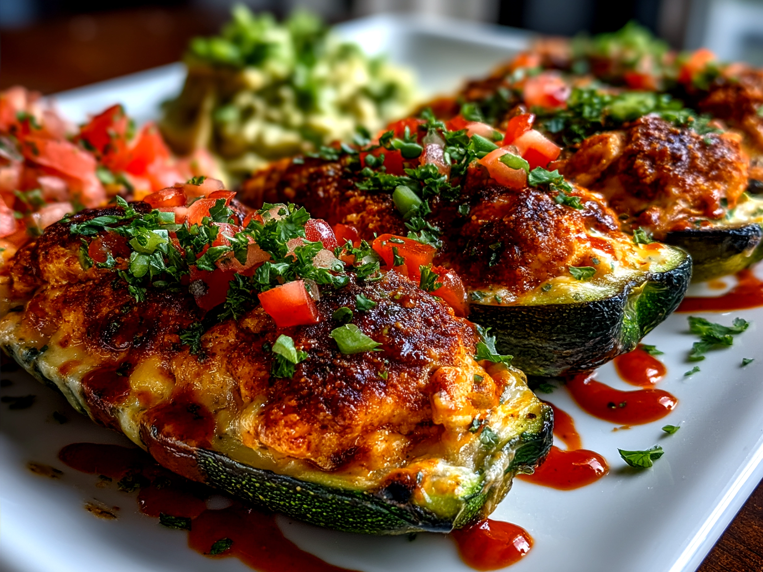 buffalo chicken zucchini boats