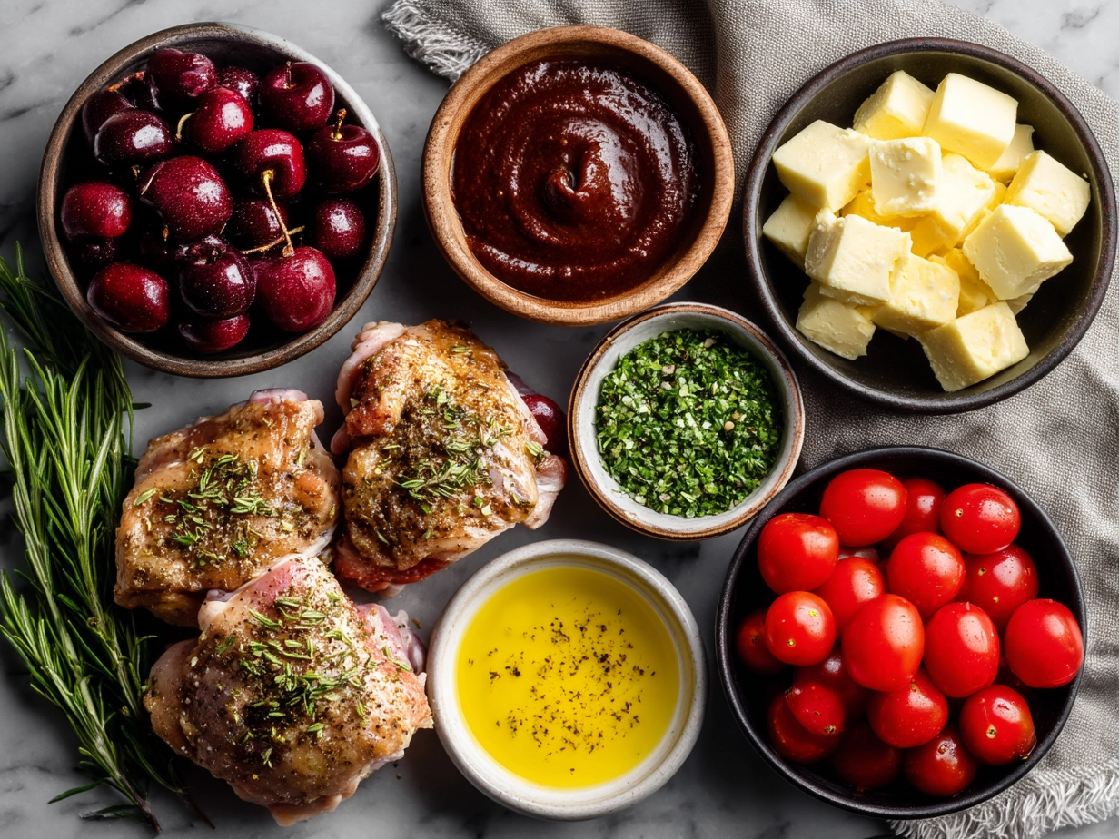 Ingredients for Cherry Chipotle BBQ Chicken Thighs