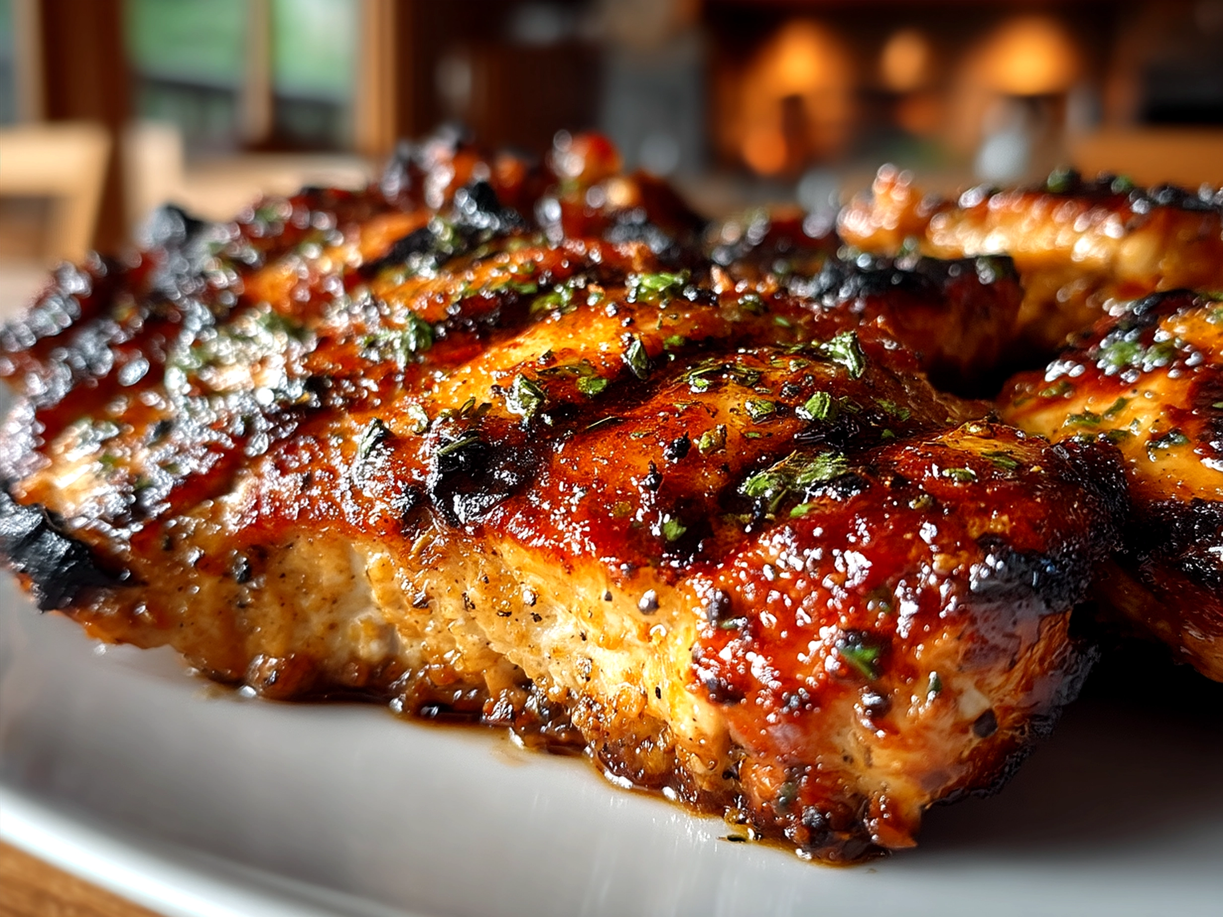 Serving Cherry Chipotle Grilled Chicken