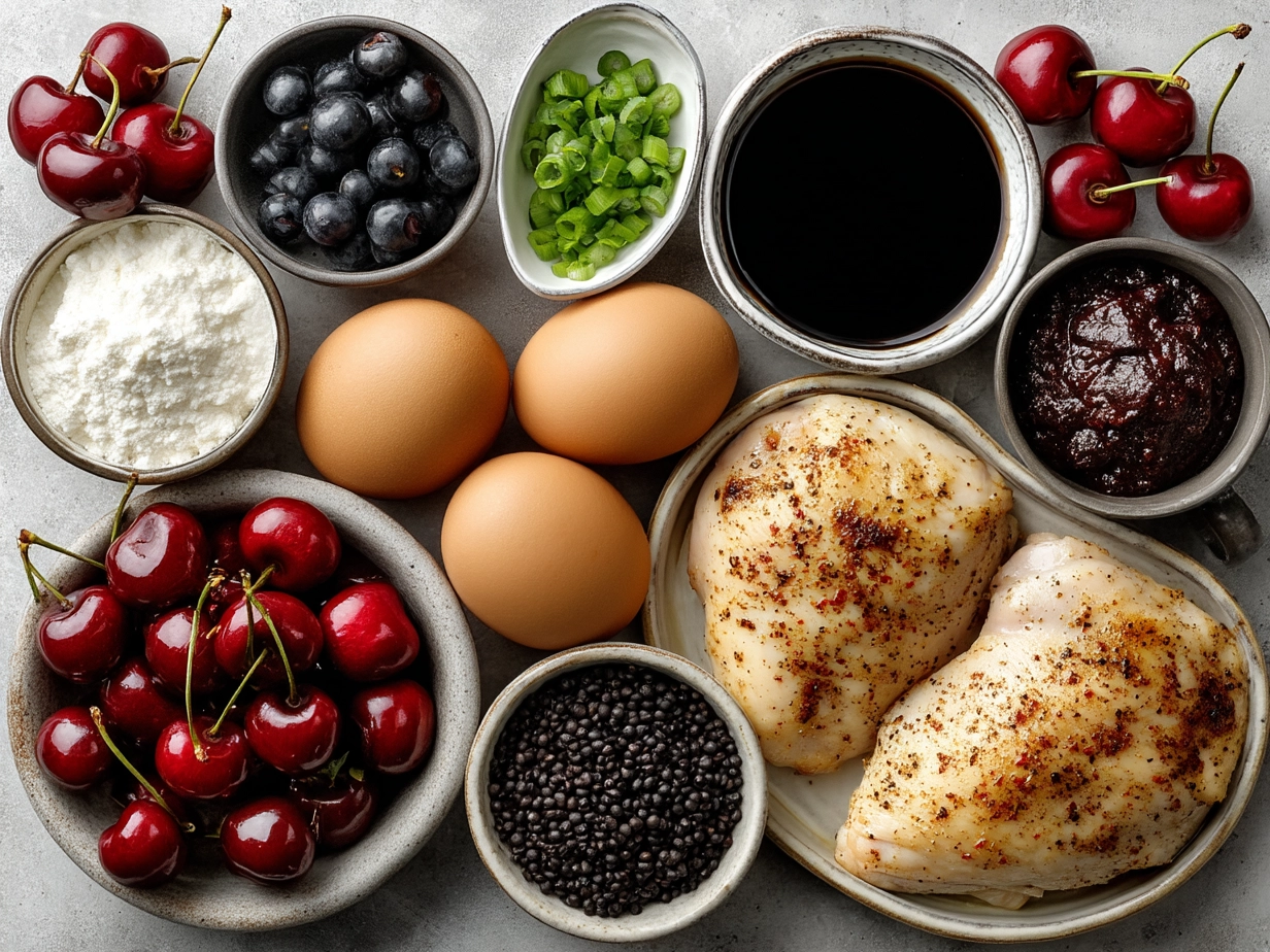 Ingredients for Cherry Dr Pepper Chicken