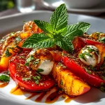Chopped Peach Caprese Salad