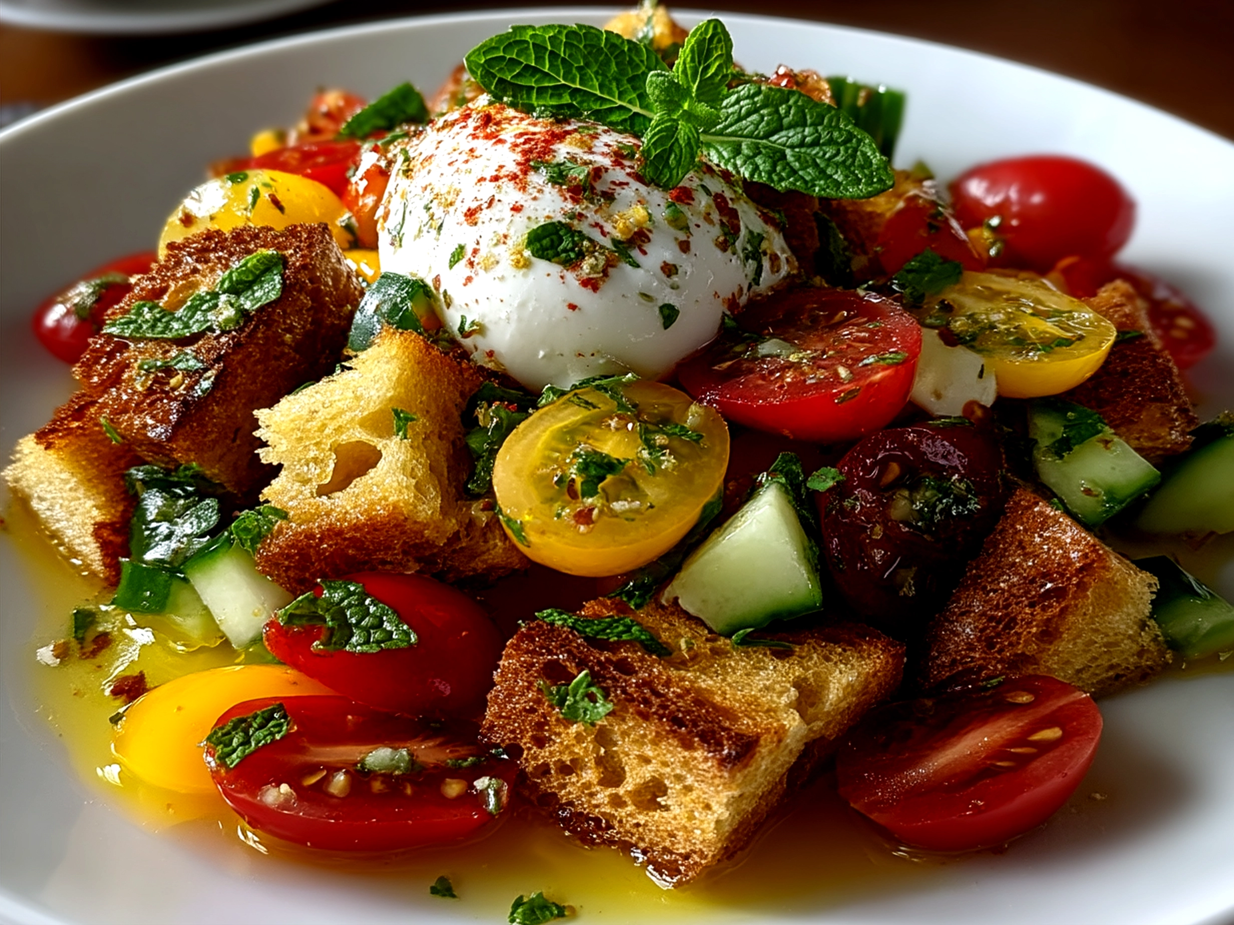 Corn Burrata Panzanella