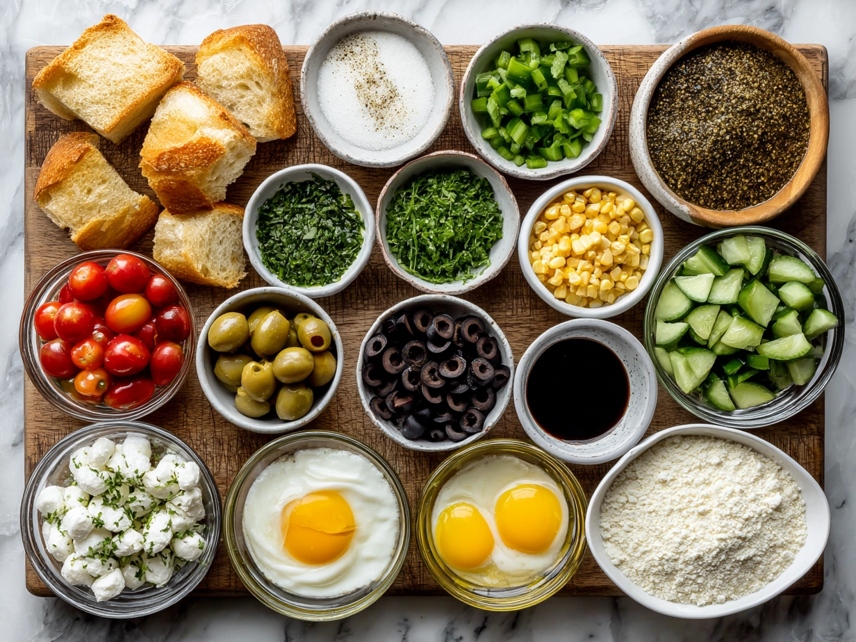 Ingredients for Corn Burrata Panzanella