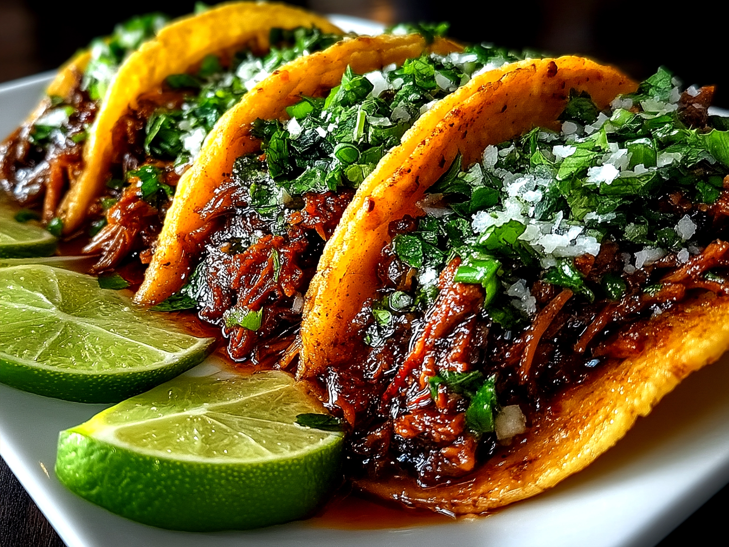 Serving Crock Pot Street Tacos beautifully plated with fresh toppings