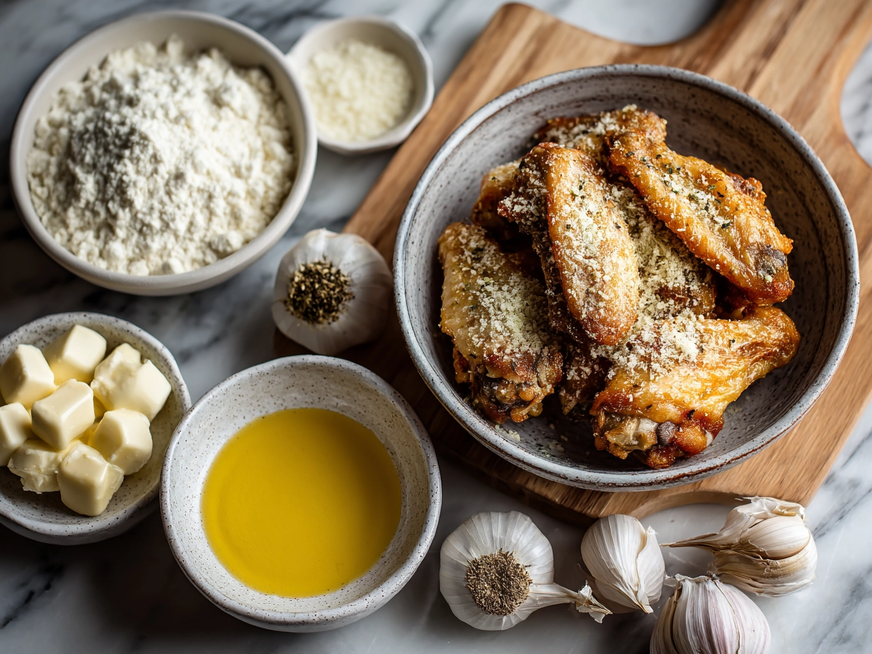 Ingredients for Garlic Parmesan Air Fryer Wings