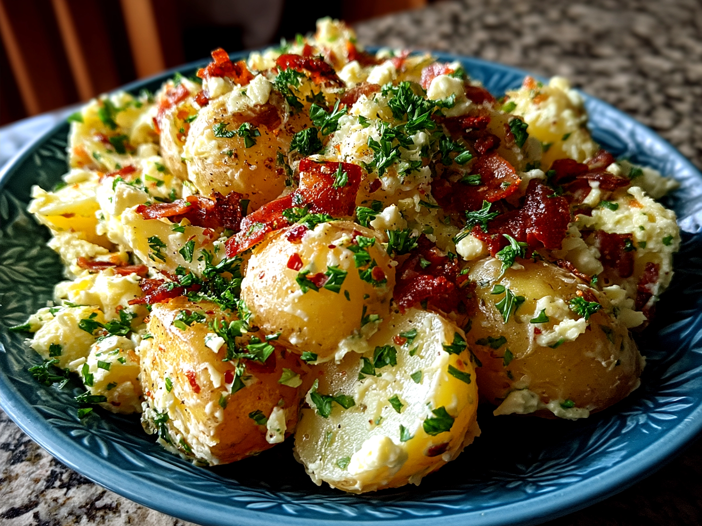 Serving Warm German Potato Salad