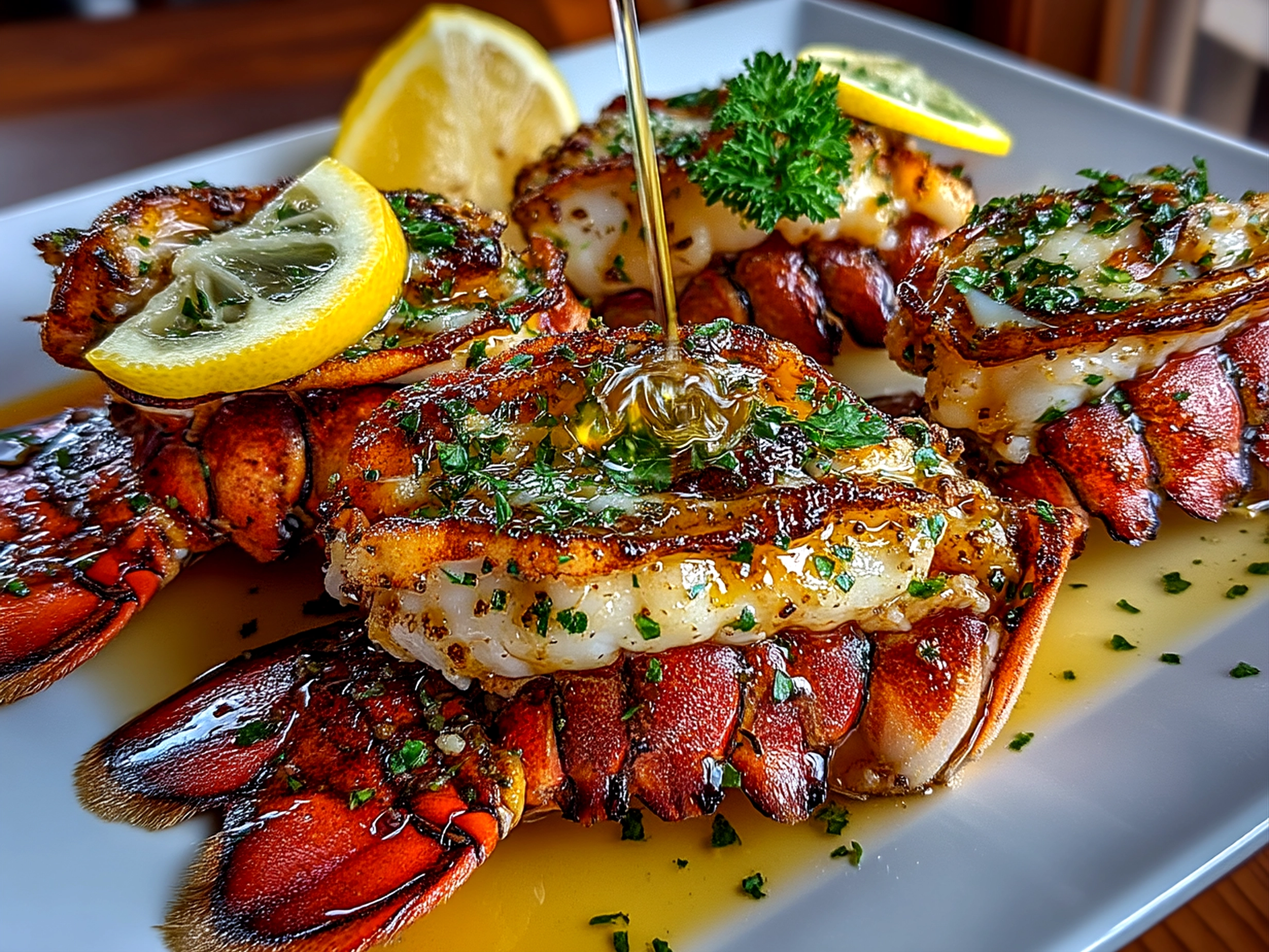 Grilled Lemon Butter Lobster Tails