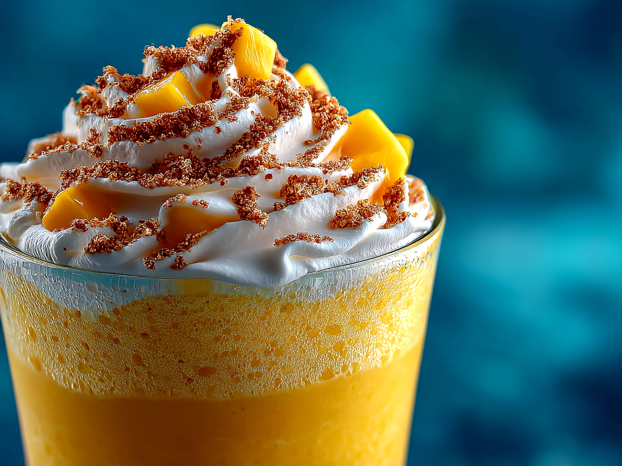 Serving ideas for a fresh mango smoothie