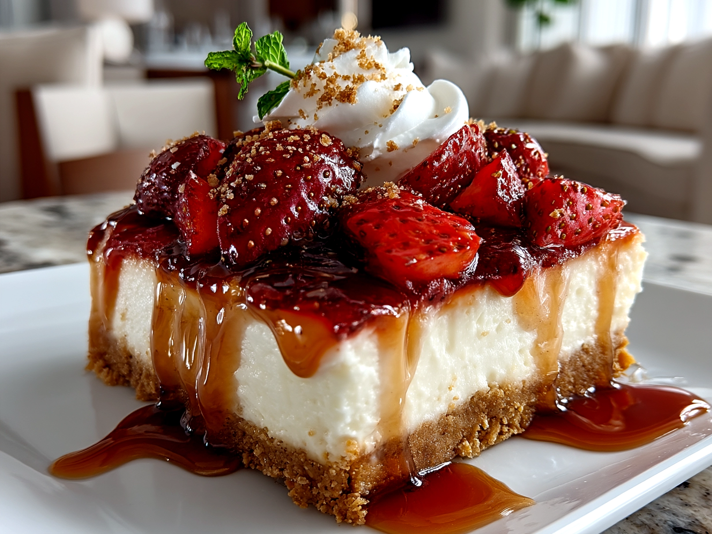 No Bake Strawberry Cheesecake