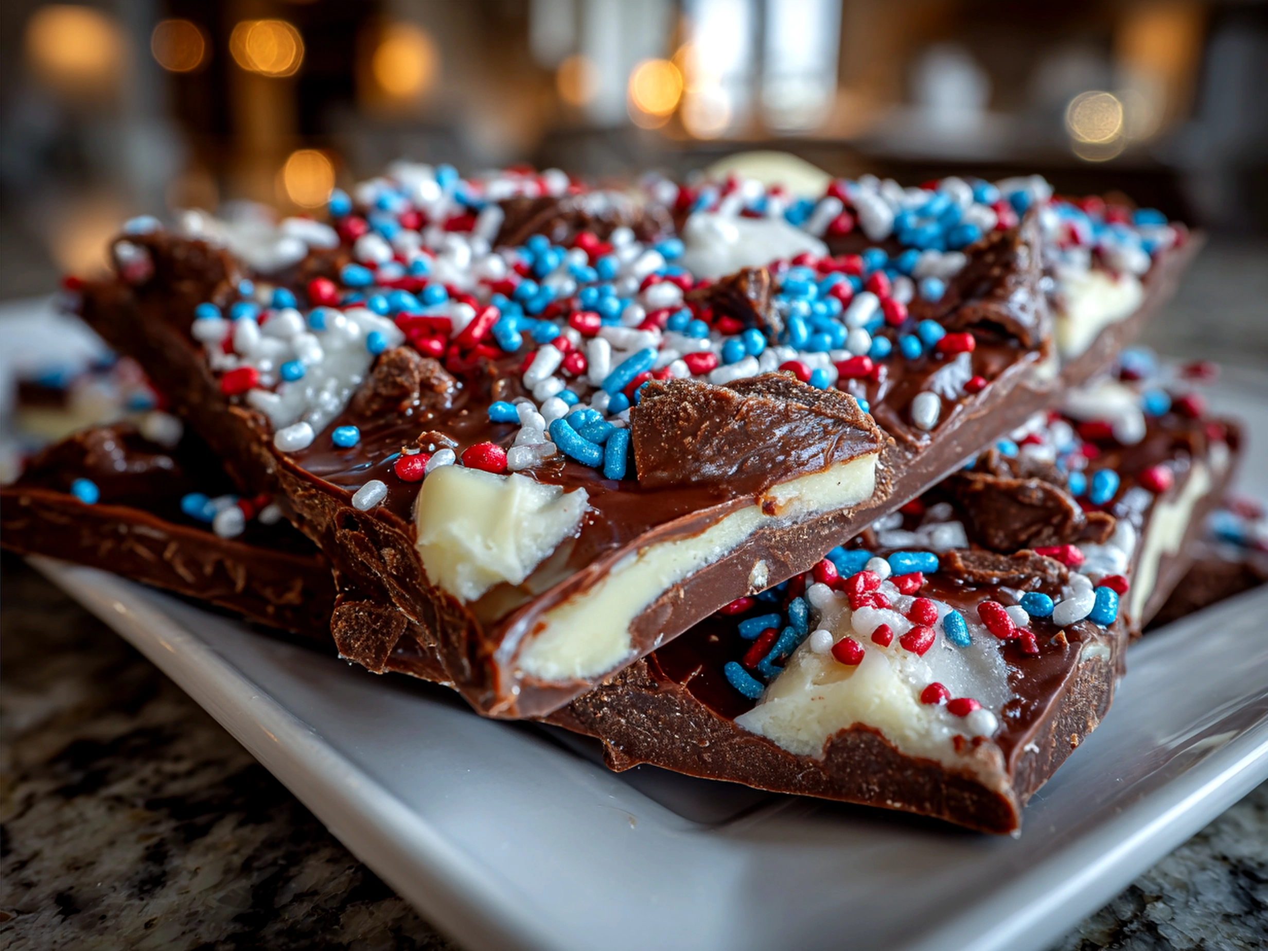 Patriotic Chocolate Bark