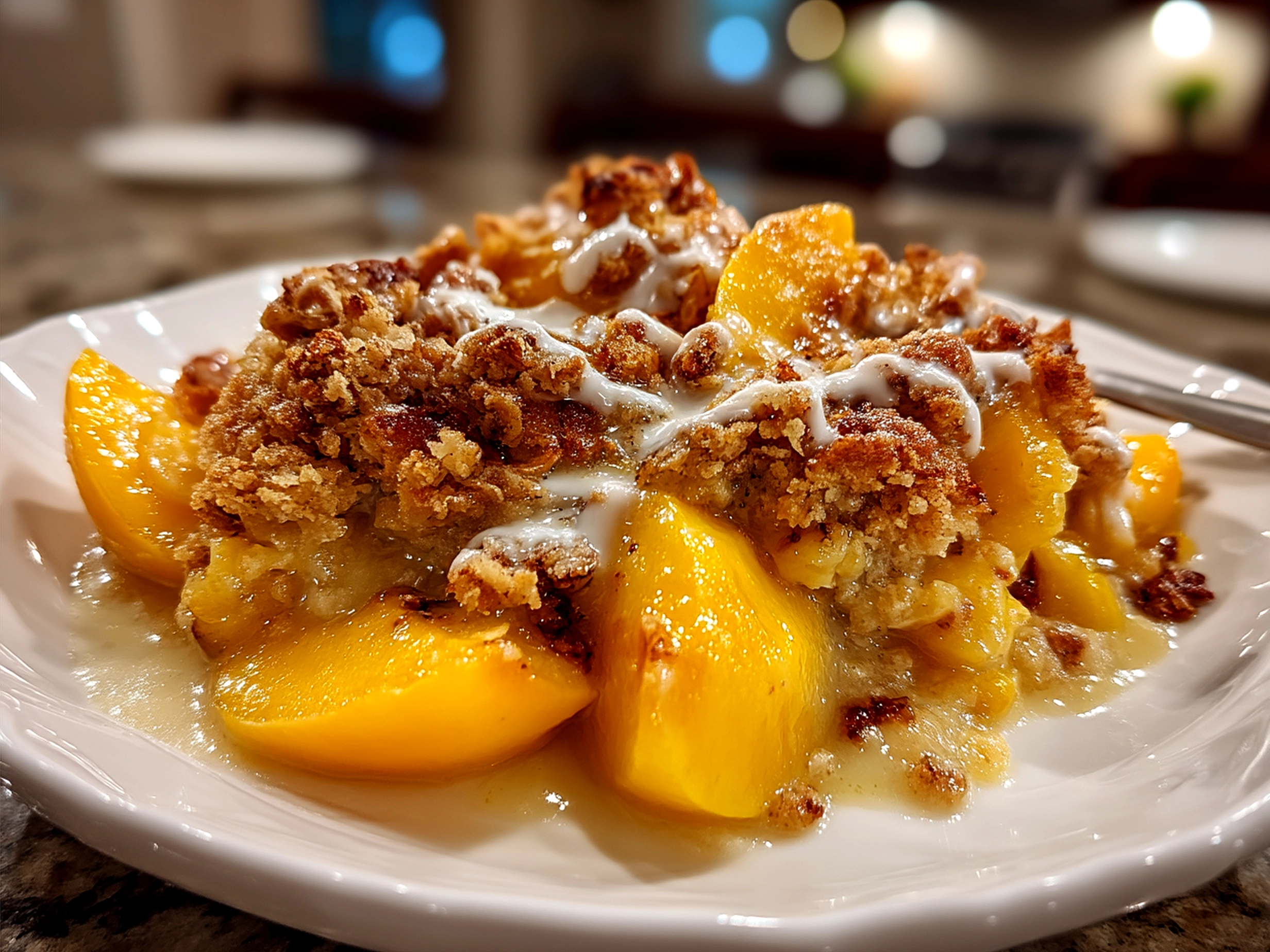 peach crisp with fresh peaches