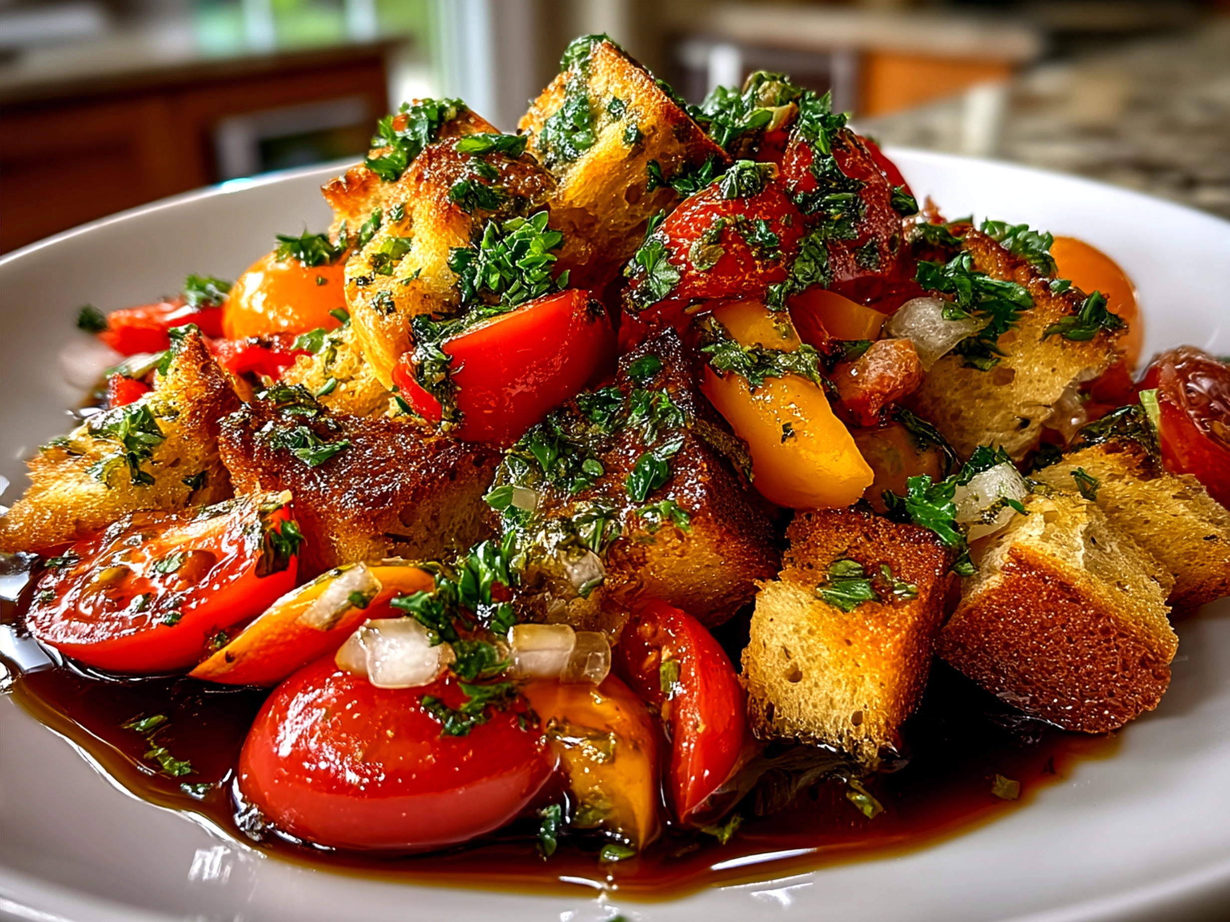 Peach Tomato Panzanella