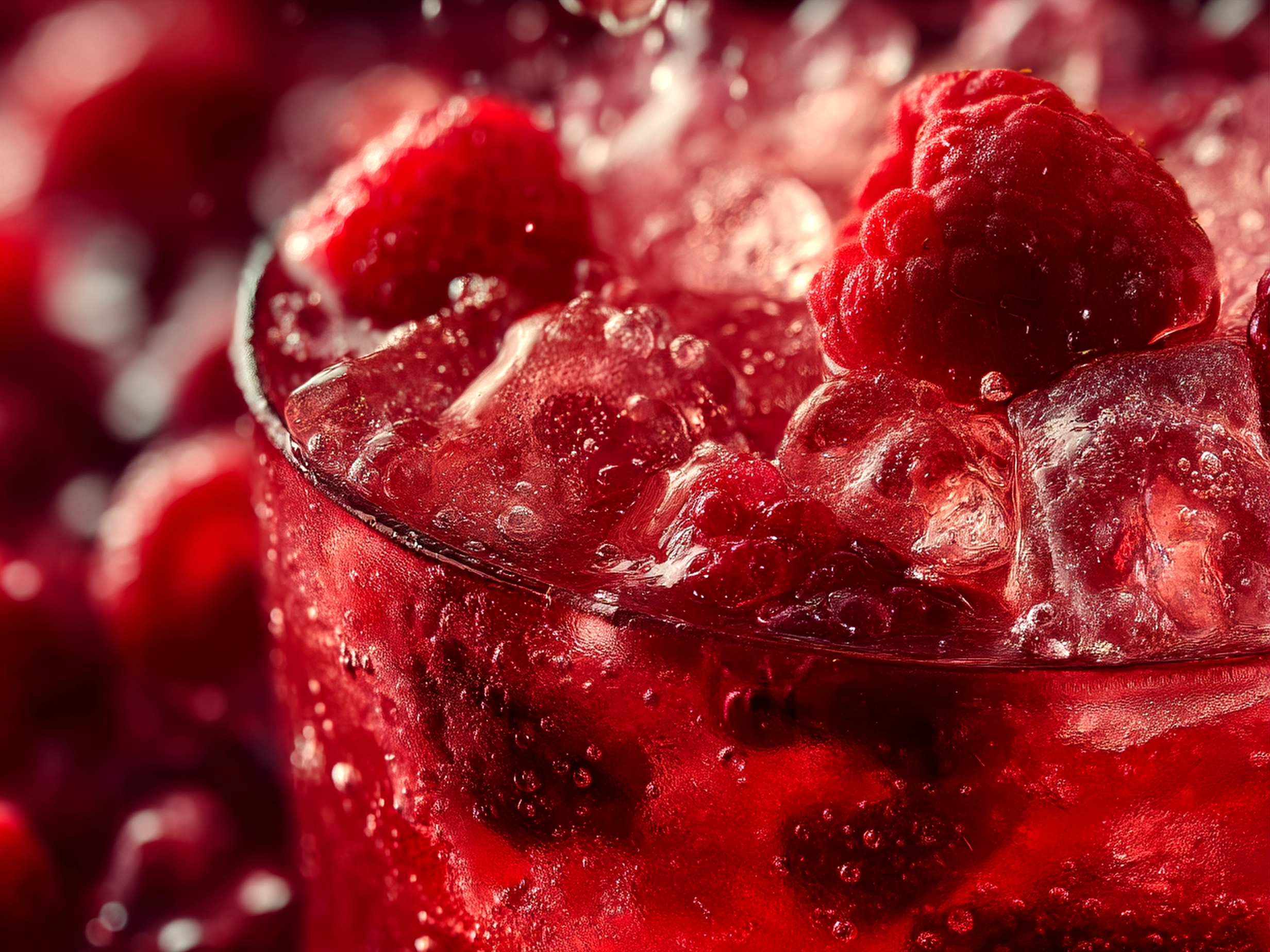 Glasses of raspberry lemonade with fresh mint and lemon slices ready to serve