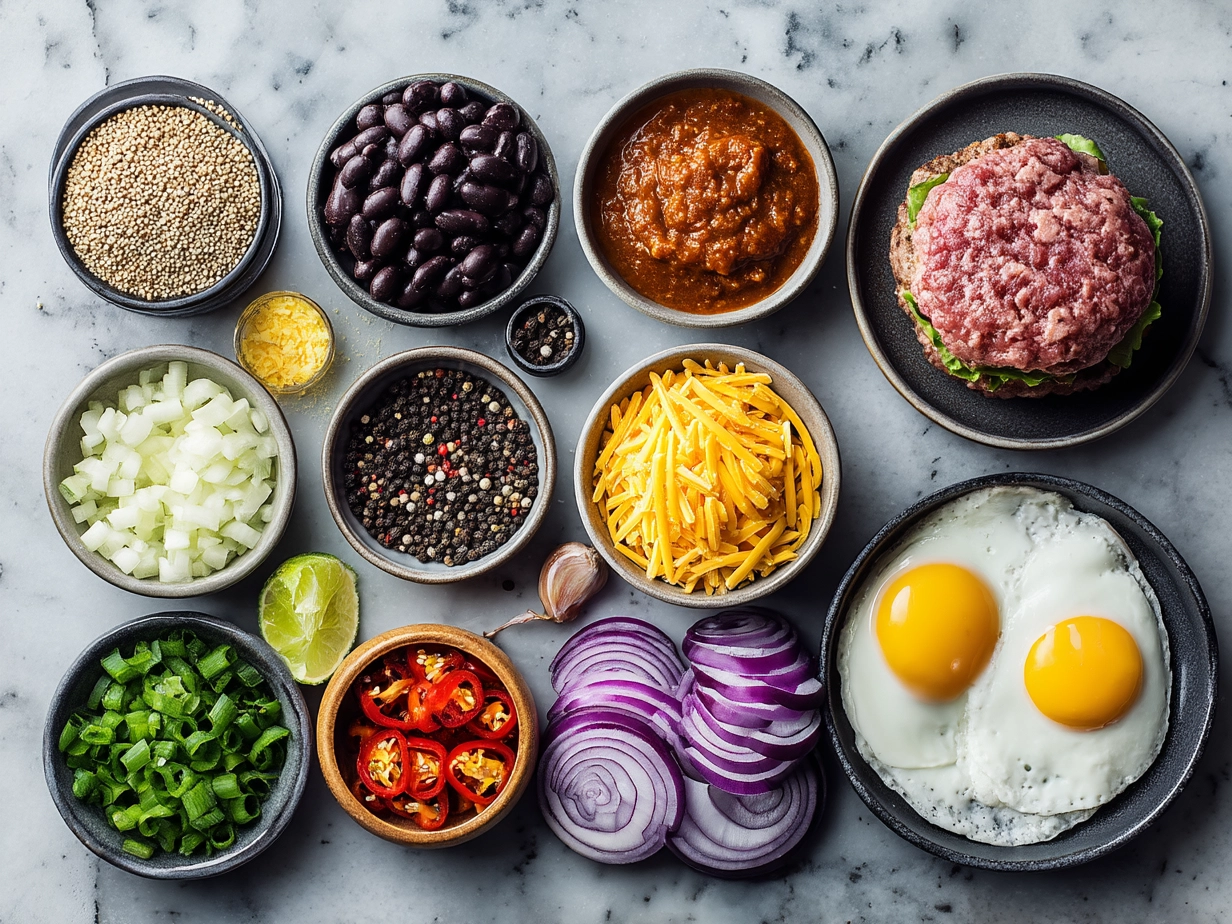 Ingredients laid out for making a classic Smash Burger