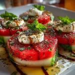 Watermelon Caprese salad