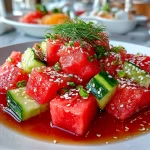 Watermelon and Cucumber Summer Salad