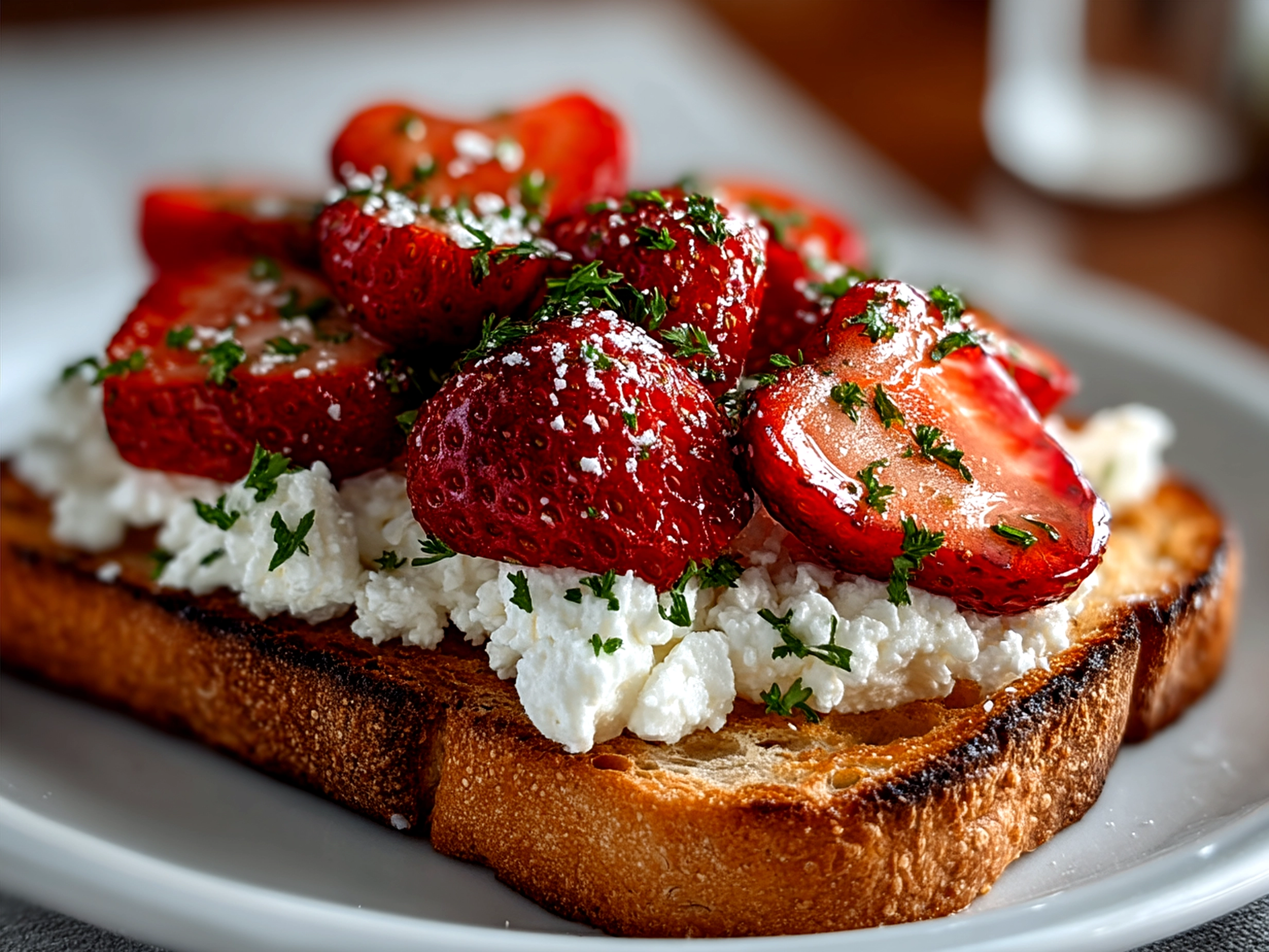 Whipped Ricotta Toast with Strawberries
