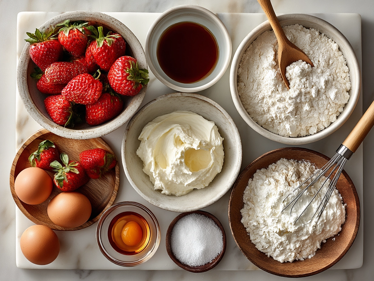 Ingredients for Whipped Ricotta Toast with Strawberries