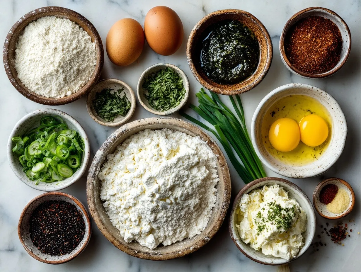 Ingredients for White Garlic Ricotta Pizza