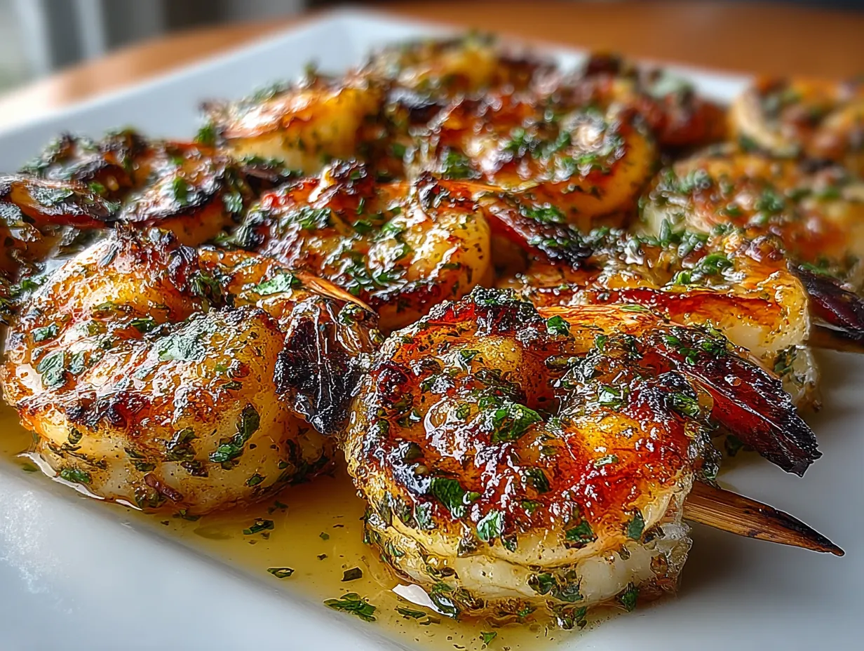 Grilled Garlic Herb Shrimp Skewers