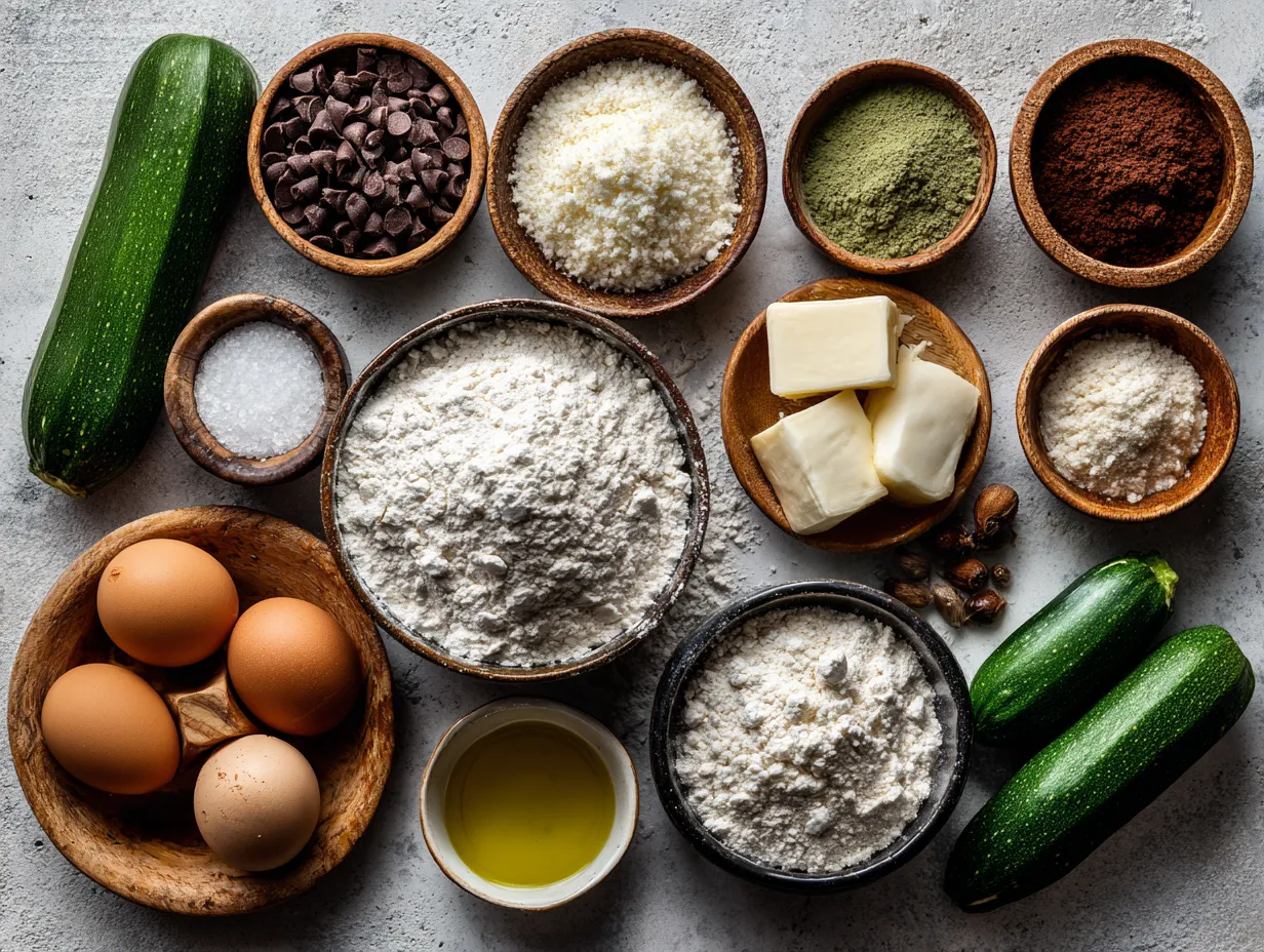 Ingredients for Keto Almond Flour Zucchini Bread